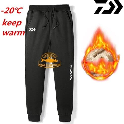 Daiwa Winter Hiking Fishing Camping Climb Pants Clothes Warm Fleece Softshell Trousers Outdoor Sports Thick Waterproof Pants