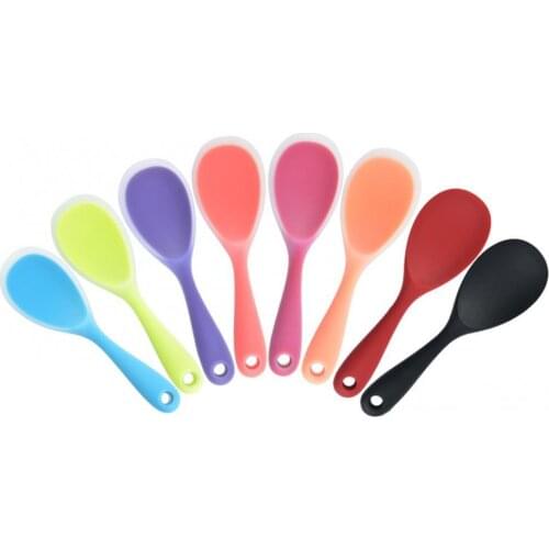 1 Pcs Rice Spoon Long Handle Rice Spoon Silicone Heat Resistant Non-stick Rice Spoon Cooking Tools Kitchen Accessories