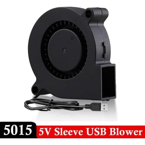 10PCS lot Gdstime 50mm x 15mm 5V USB 5015 DC Cooling Turbo Blower Fan 5cm 50*15mm Brushless Case Cooler Fan for 3D Printer Parts