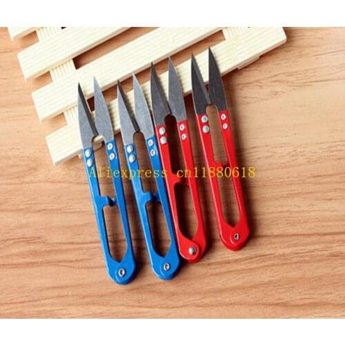 1200pcs/lot U Shape Clippers Sewing Trimming Scissors Nippers Embroidery Thrum Embroidery Thrum Yarn Prune random color