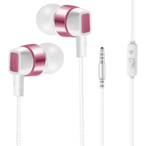 3.5mm Universal Dual Speakers Headset Ring Subwoofer Earbphone with Microphone