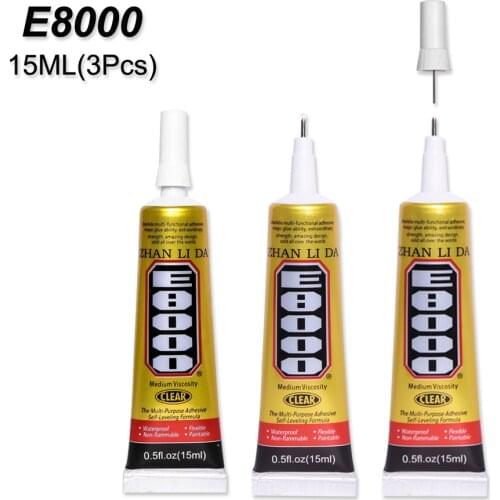 3Pcs 15ml E8000 Glue Clear White T5000 Rubber Adhesive Super Plastic Glass Fabric Textile Black T7000 T9000 B6000 Jewelry Bead
