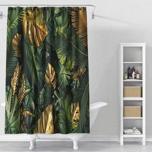 3D Print Southeast Asian Tropical Plants Style Waterproof Shower Curtains Home Decoration Bathroom Toilet Door Curtain Adult