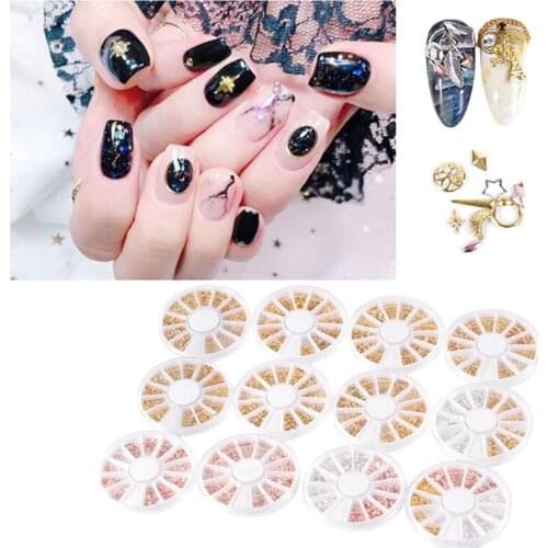 3D Gold Silver Nail Charms Metal Rivets Studs Rhinestones Pearl Nail Jewelry DIY Nail Art Decorations Accessoires G99E