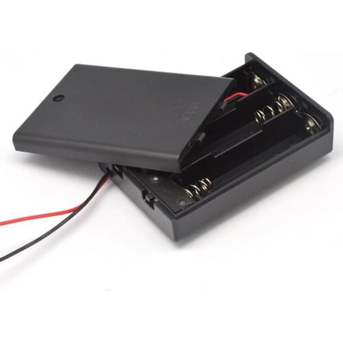 4.5V Waterproof battery holder 3XAA battery box 3XLR6 battery case 3AA 3X1.5V battery shell with ON/OFF switch /cover,100ea/lot