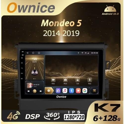 K7 Ownice Android 10.0 6G 128G Car Radio Stereo 360 Panorama for Ford Mondeo 5 2014 2019 Auto GPS 1280*720 4G LTE Quick Charge