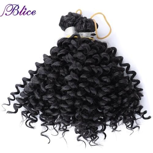 Blice Pure Color Short Curly Crochet Hair Extensions Synthetic Braiding Hair Bulk Screw Hair 10 Inch All Colors For Women