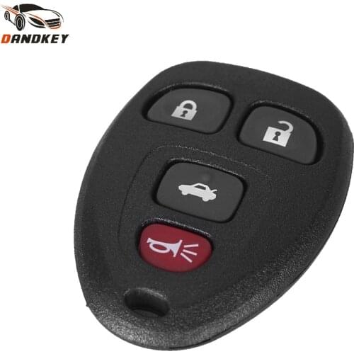 Dandkey 4 Buttons Remote Car Key Case Shell Fob & Pad For Chevrolet Buick GMC Pontiac Saturn Outlook Keyless Entry
