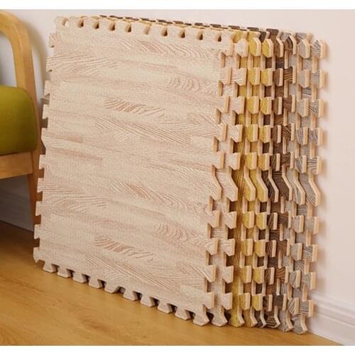 Wood Grain Puzzle Mat Baby Foam Play Splicing Bedroom Thicken Soft Modern Floor Kids Rug Living Room Crawling Carpet