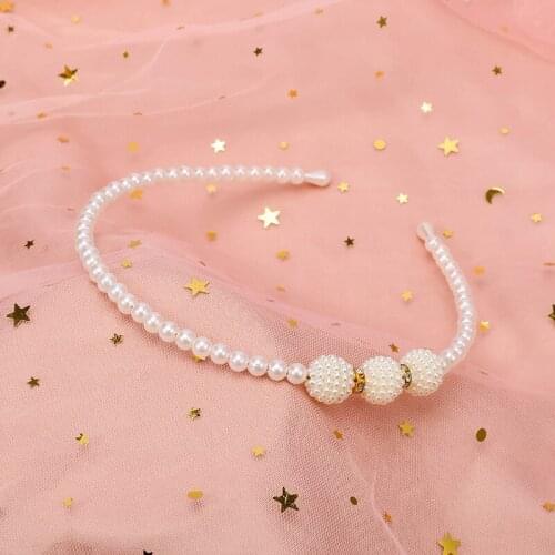 Children Hair Hoops Girls Rhinestone Hairband Child Party Bridal Pearl Headband Crystal Hair Bands Accessories