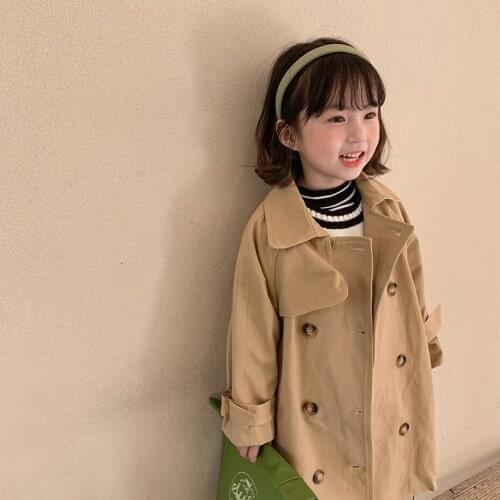 Girls Long Jacket Outerwear Solid Color Coat For Girls Casual Style Childrens Jackets Toddler Kids Clothes