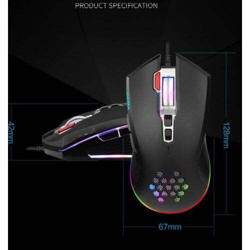 DM6809 Wired Mouse Lightweight Colorful Rgb Luminous Gaming Office Mouse
