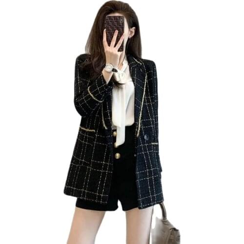 JQNZHNL Women's Tweed Blazers