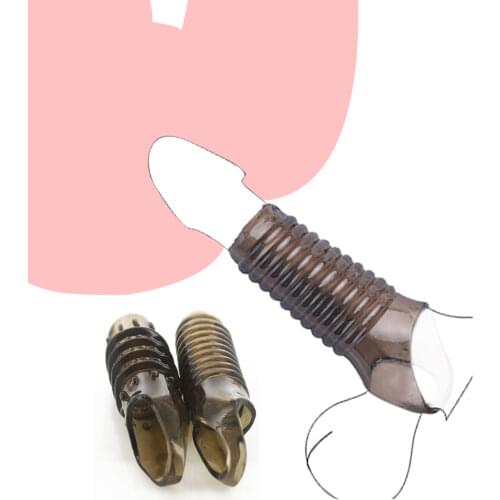 Silicone Penis Ring Adults Sex Toy for Men Vagina Condom Ribbed Multi Functional Dildo Girth Enhancer Anal Butt Plug Dick Sleeve