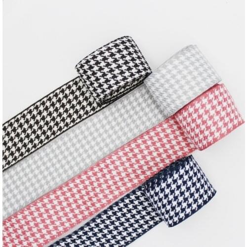 Houndstooth Ribbon Buffalo Plaid Diagonal Wave Fabric Wedding By The Roll Checkered Wrap Tapes 3/8" 9mm 1 Inch 25mm 1.5 Inch