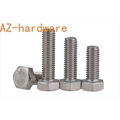 [m3-m8] 304 stainless steel external hexagon screw extended full thread external hexagon bolt / screw DIN933 20PCS