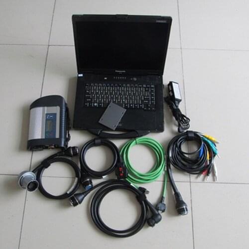 MB Star C4 sd connect car scanner tool C4 mux diagnostic full software system in SSD multi-language and CF52 laptop
