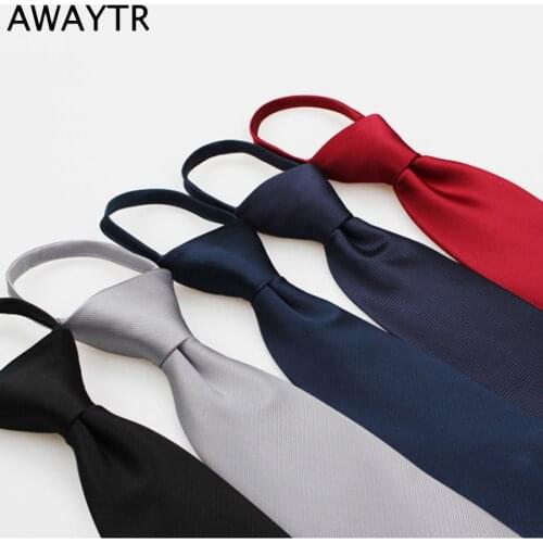 AWAYTR Fashion Tie for Kids Narrow Casual Children Ties for Wedding Party Zipper Skinny Neckties for BoysNeck Ties Easy to Pull