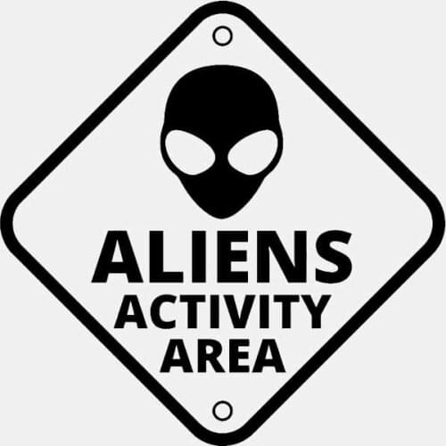 Car Stickers Funny and Funny Alien Activity Area UFO Funny Car Stickers Car Decoration Accessories Decal Black/white, 15cm*15cm