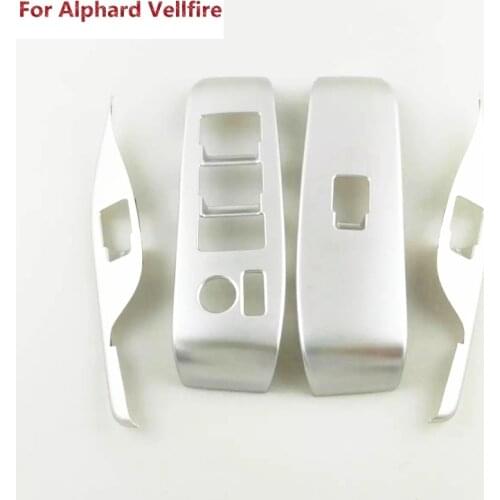 New For Toyota Alphard Vellfire 2015 2016 ABS chrome 4pcs Window Glass Switch Panel ABS Cover