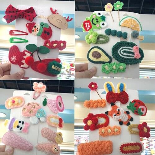 New 9pcs/lot Children Kids Hair Clip Cute Cartoon Design Hairpins Accessories for Women Lovely Santa Claus