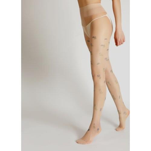 Mozimer New Fashion Designs Sexy Flower Digital Print Tights High Quality Transparent Floral Plants Pantyhose Womens Stockings