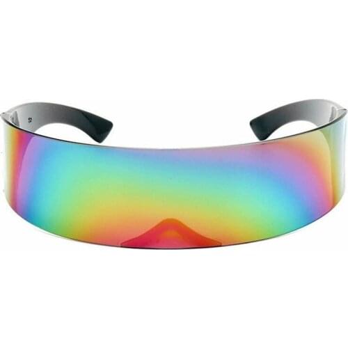 Party Glasses Visor Wrap Shield Large Mirror Sunglasses Riding Windproof Glasses Fashion Personality Glasses Riding Glasses