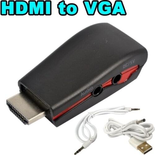 KebiduHDMI to VGA Adapter Male to Female Conversion Connector Converter for XBOX 360 PS2 Laptop HDTV DVD 1080P 3.5mm audio
