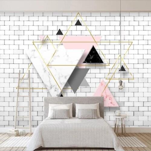 Custom Photo Wallpaper 3D Stereoscopic Modern Creative Abstract Geometric Triangle Living Room TV Background Wall Mural Painting