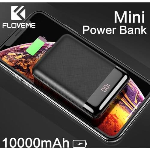 FLOVEME 10000mAh Mini Power Bank Portable Charging Mi Powerbank Poverbank External Battery Pack Charger For iPhone Xiaomi Huawei