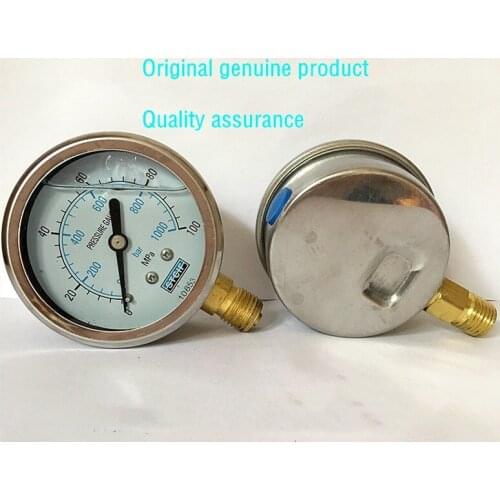 Shock proof pressure gauge yn-600-100mpa 1 / 4 oil pressure gauge 0-1000bar high pressure gauge Hydraulic Gauge