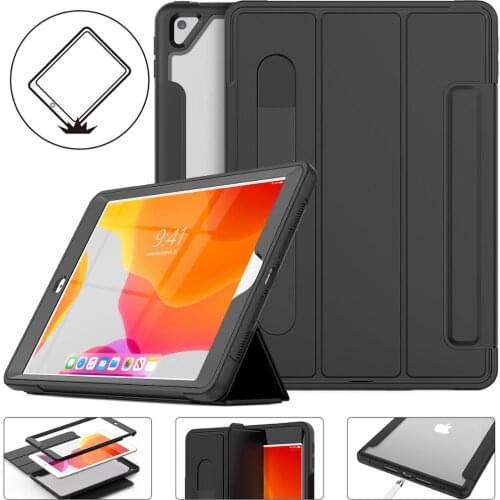 Transparent Back Smart Cover for iPad 8th 7th Generation 10.2 Case 2019 2020 with Pencil Slot Shockproof Cases