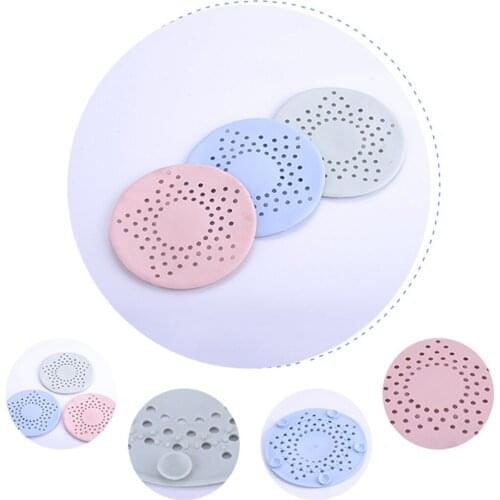 3PCS Justdolife TPR Rubber Sink Strainer Multipurpose Round Suction Cup Drain Strainer Hair Catcher Kitchen Drain Hair Catcher
