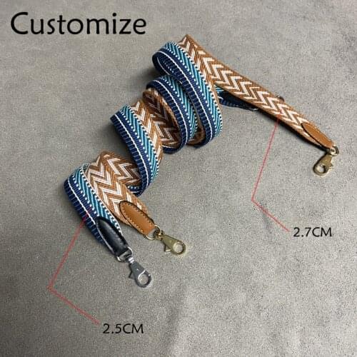 Custom Kelly Bag With Shoulder Strap Custom Rainbow Webbing Canvas Hand-Sewn Leather Bag Shoulder Strap