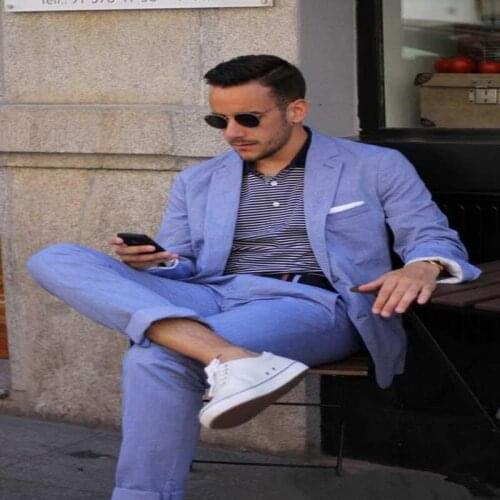 Light Purple Men Suits Notch Lapel Cool Tuxedos Costume Homme Fashion Handsome Suit 2017 New Arrival(Jacket+Pant)Terno Masculino