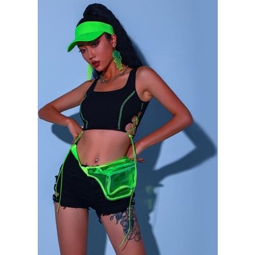 Bar Nightclub Gogo Dance Costume Women Sexy Jazz Pole Dance Wear Black Tops Shorts Rave Outfits Singer DJ Stage Clothing BL6259