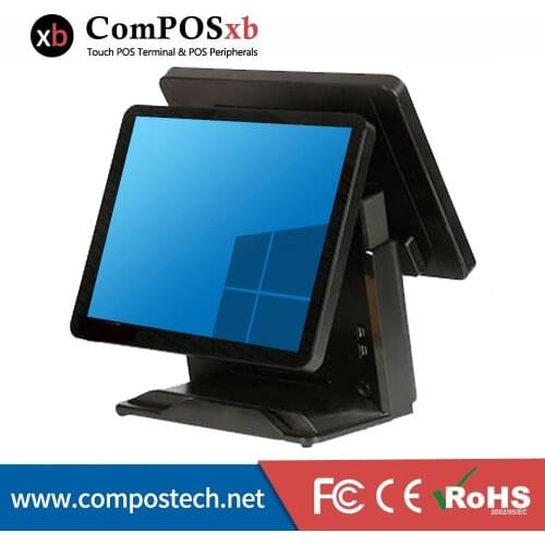 High Quality Compos Touch 15 Inch Touch Screen Pos System All In One Pc With Touch Screen Monitor Double Screen Display
