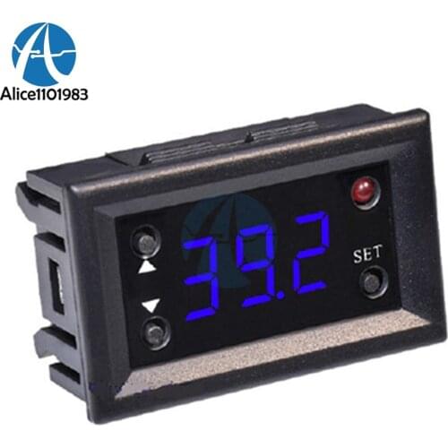 Blue Display W1218 DC 12V Thermostat Module Digital Display Temperature Controller Control Waterproof Sensor -20~100 Degree