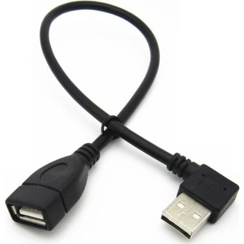 USB Extension Cables 25cm Female Type A USB 2.0 To 90 Degree Male Plug Cable Cord Adapter Left Right Up Down Angle