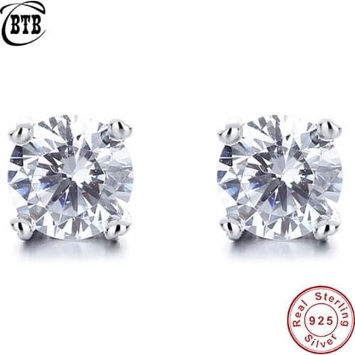 Luxury New Round Created Moissanite Diamond Earrings 100% 925 Sterling Silver Womens Earrings Bridal Wedding Jewelry Wholesale