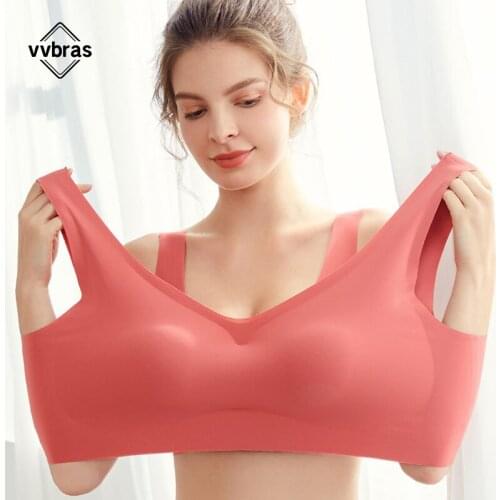 Vvbras 2Pcs Seamless Bras For Women Underwear BH Sexy Brassiere Push Up Bralette With Pad Vest Top Bra Plus Size Bra 3XL 4XL 5XL