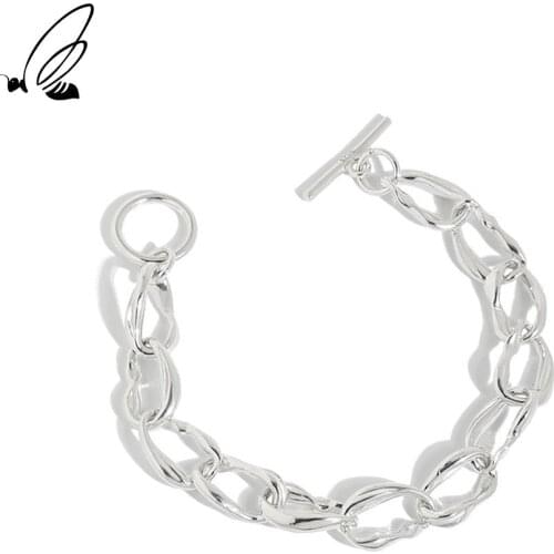 SSTEEL Sterling Silver 925 Chain Width 9.5mm Designer Bracelet Gift For Women Punk Pulseira Feminina Accessories Fine Jewelry