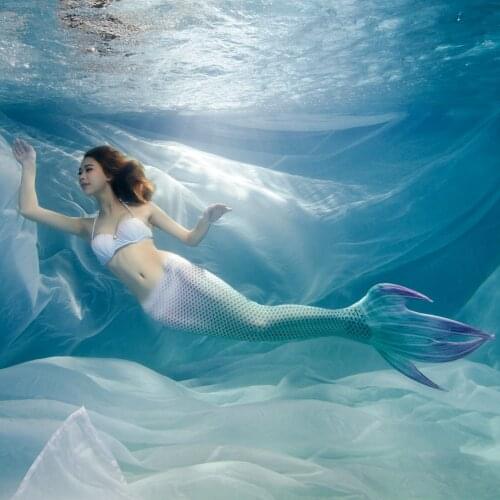 Women Swimmable Mermaid Tail Swimsuit For Adults Swimming Bating Suit Girls Mermaid Cosplay Costume With Wreath And Flippers