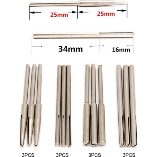 10/12PCS 2.35/3mm Shank 50mm Sandpaper Clamp Split Mandrels Long Abrasive Holder Clip Rod Carved Point For Dremel Rotary Grinder