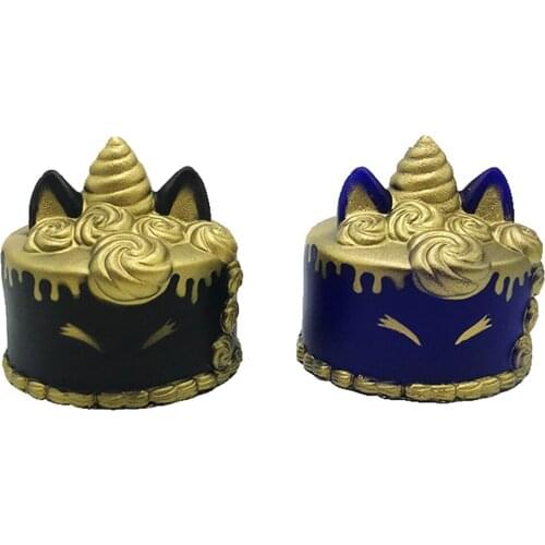 12PCS/lot Jumbo Gold Horn Unicorn Squishy Slow Rising Soft Cartoon Birthday Cake Dolls Scented Kid Toys Hotsale