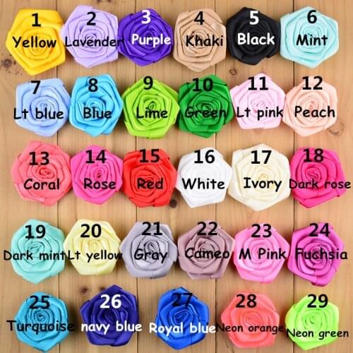 120 pcs / lot , Satin Ribbon Fabric Flowers, ribbon rose ,Handmade Accessories-Boutique Supplies