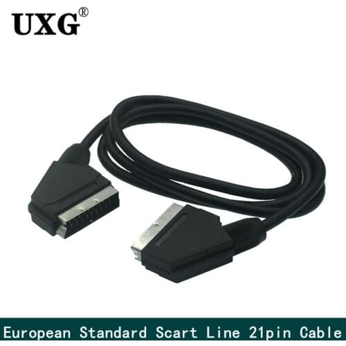 21-pin RGB Scart Cable Scart To Scart Cord Lead 1.5M Male To Male (all 21-pin Wired,shielded) Nickel-plated For Scart Devices