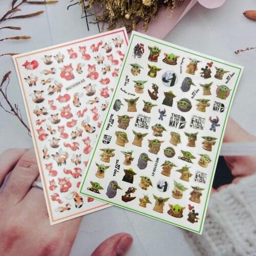Japanese Style 3d DIY New Design Nail Stickers of Fox& Monsters Light Traceless Women Girls' Fingernail Decals Nail Art Manicure