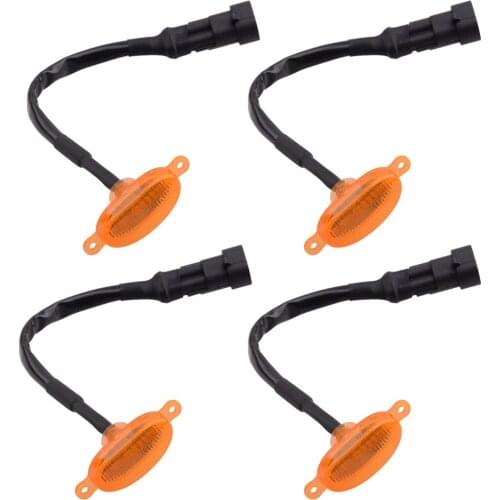 4pcs/Set Orange LED Car Front Bumper Grille Daytime Running Lights Fit for Ford F-250 F-350 F-450 2015 2016 2017