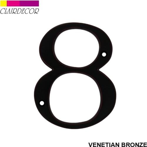 4 in Sold Zinc Modern House Number Hotel Home Door Number Outdoor Address Plaque Zinc Alloy Number for House Address Sign #0-9